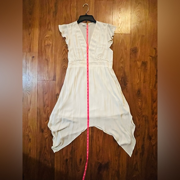 White Cream Sheer Dress with Inner Shell Size Medium - Picture 5 of 12